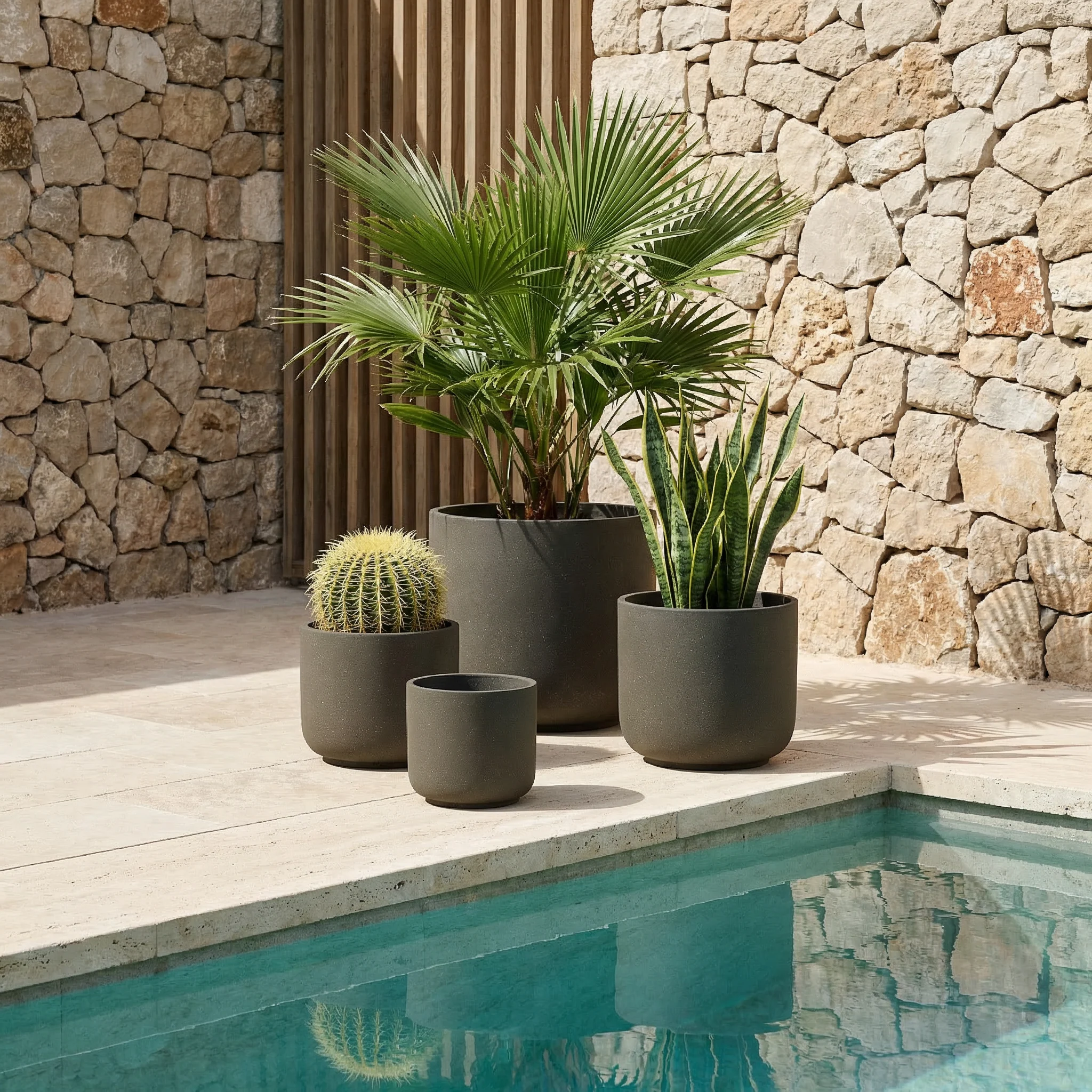 4 Cache-Pots Terra marron granito - Image 2