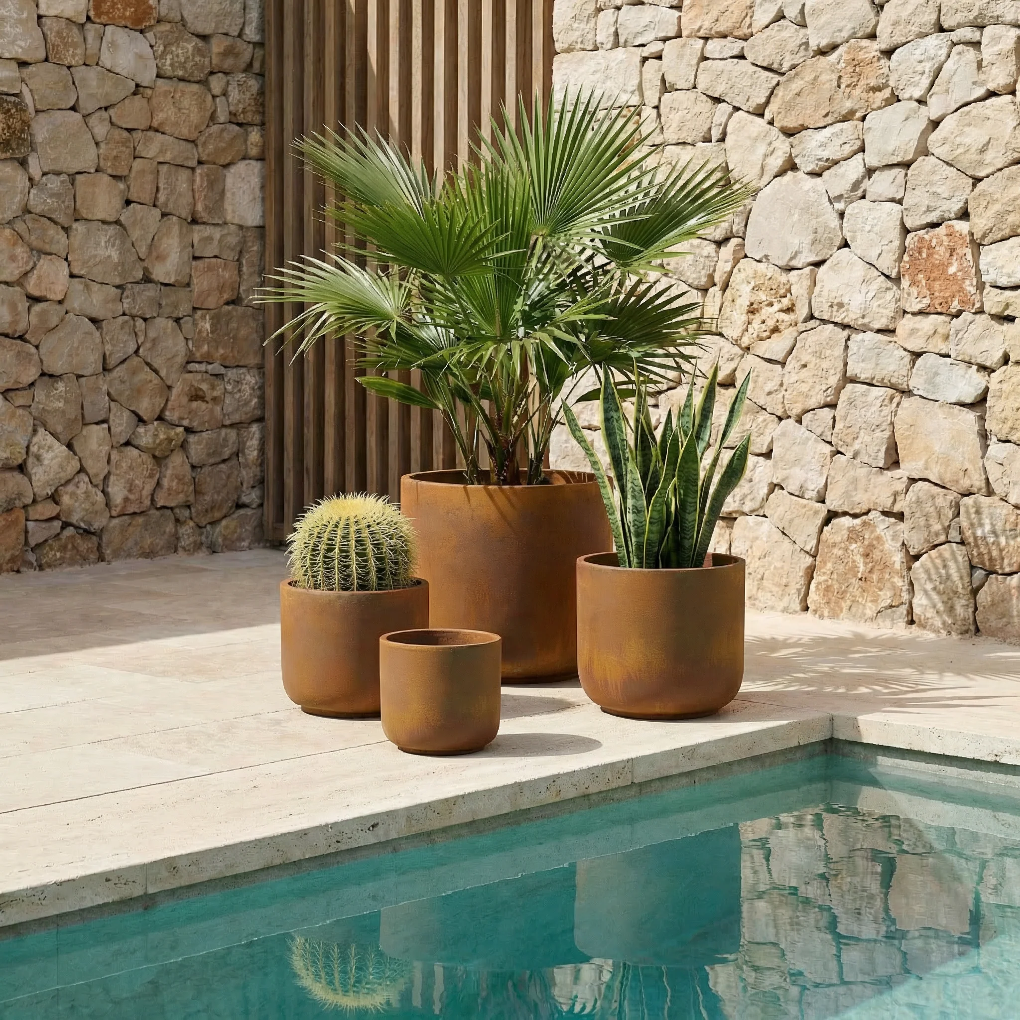 4 Cache-Pots Terra orange terracotta - Image 2
