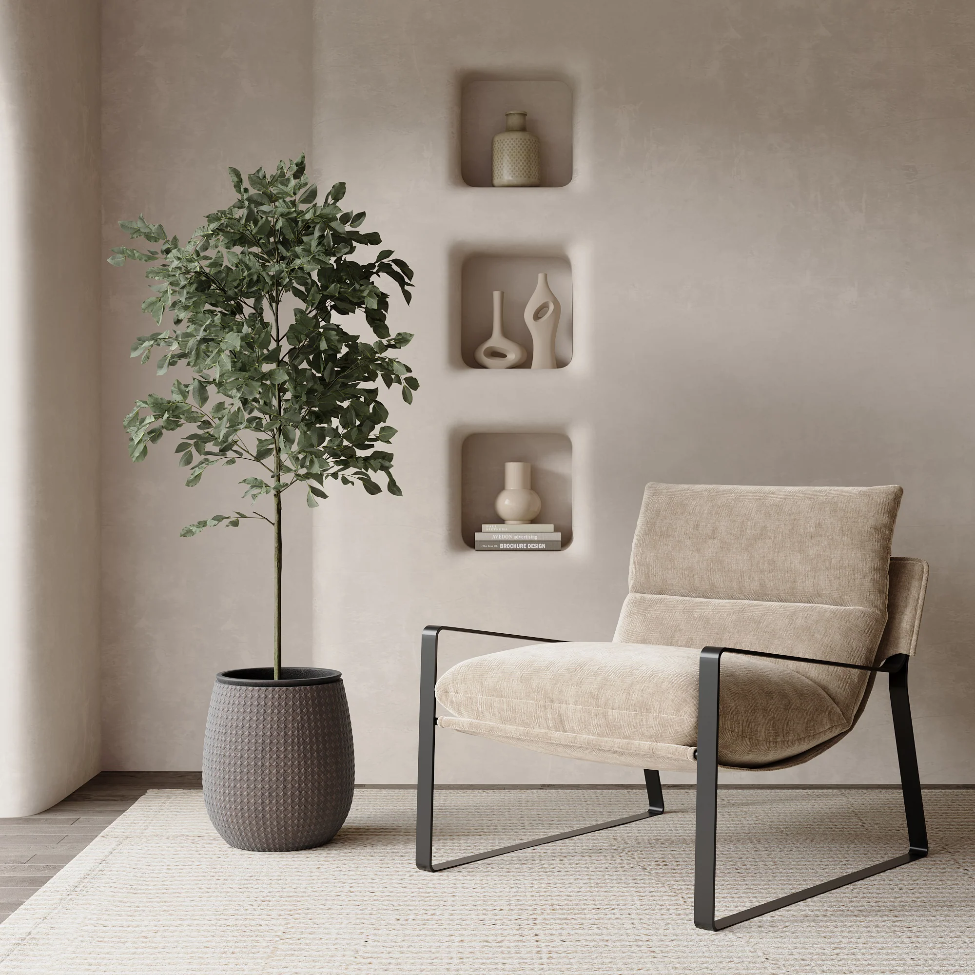 3 Cache-Pots Zen motif losanges gris - Image 4