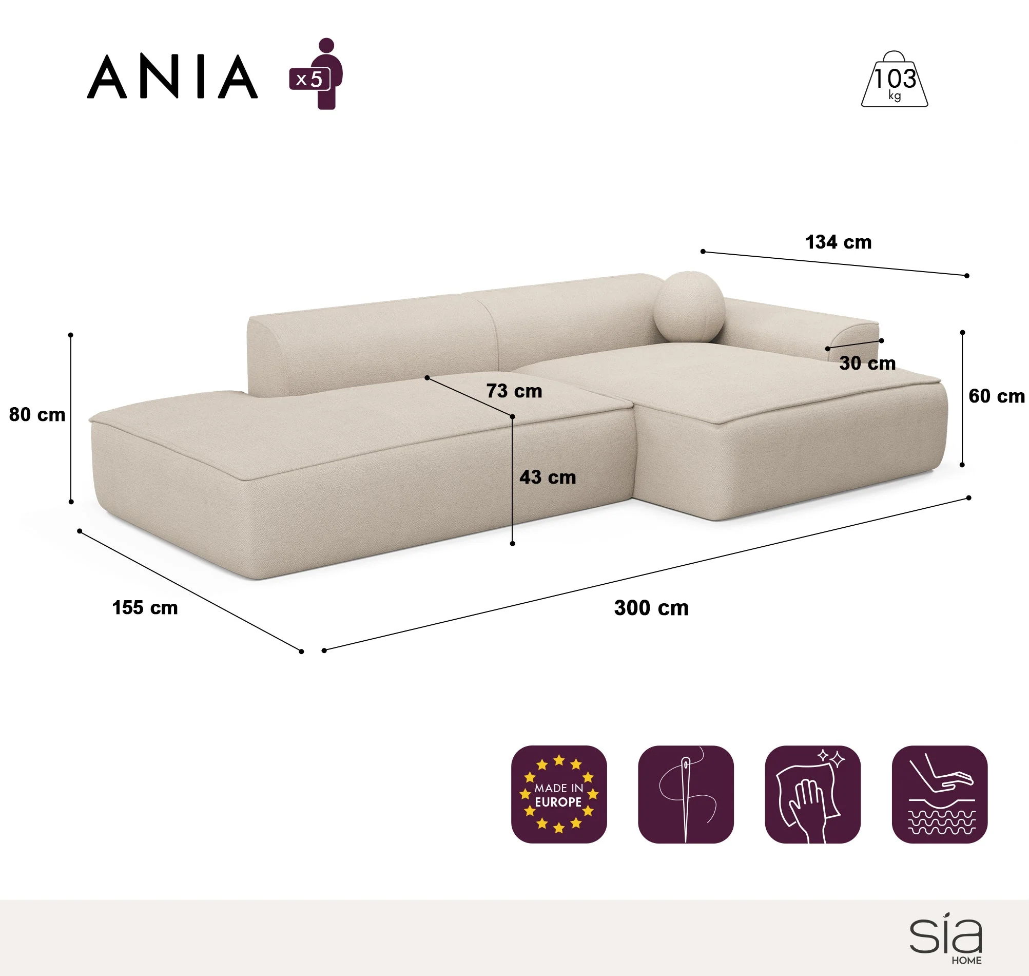 Canapé Angle Droit Ania - Image 7