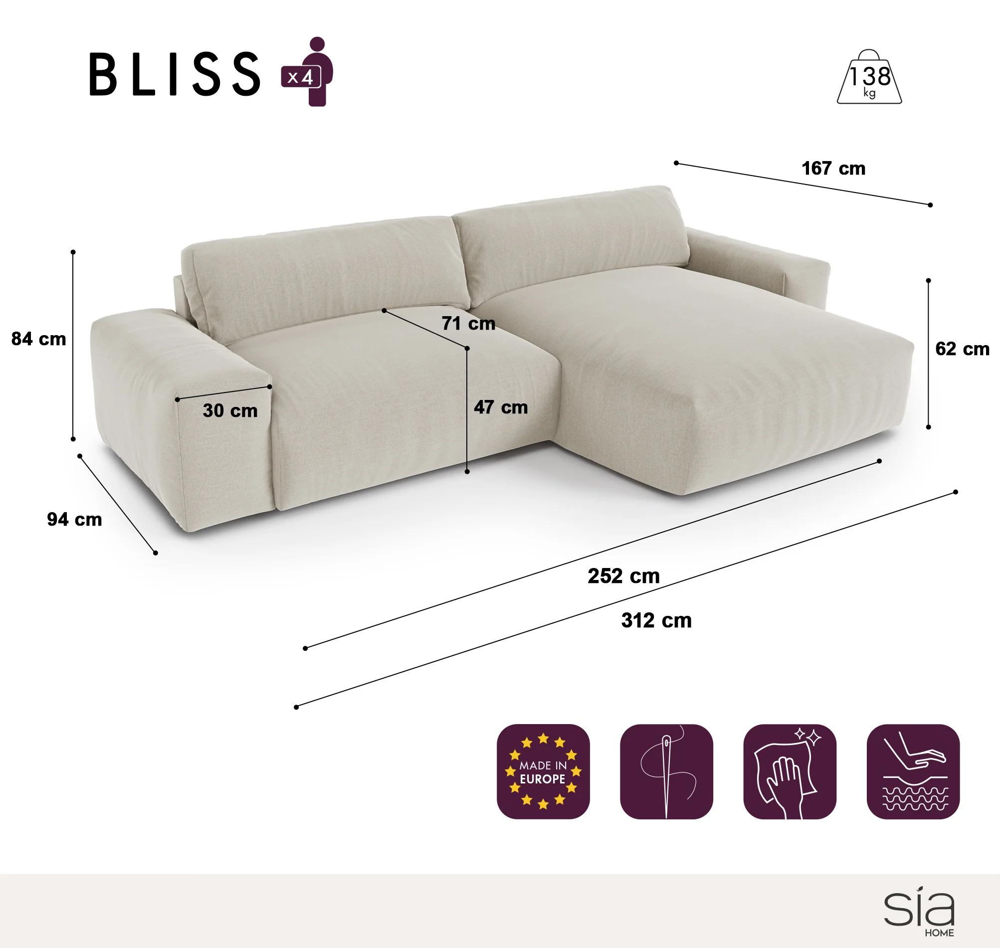 Canapé Angle Droit Bliss - Image 6