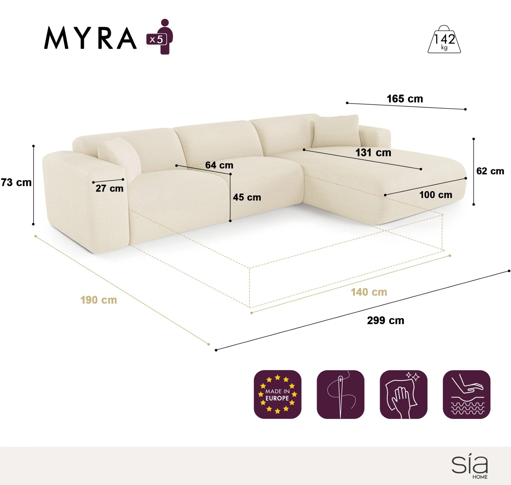 Canapé Convertible Angle Droit Myra - Image 7