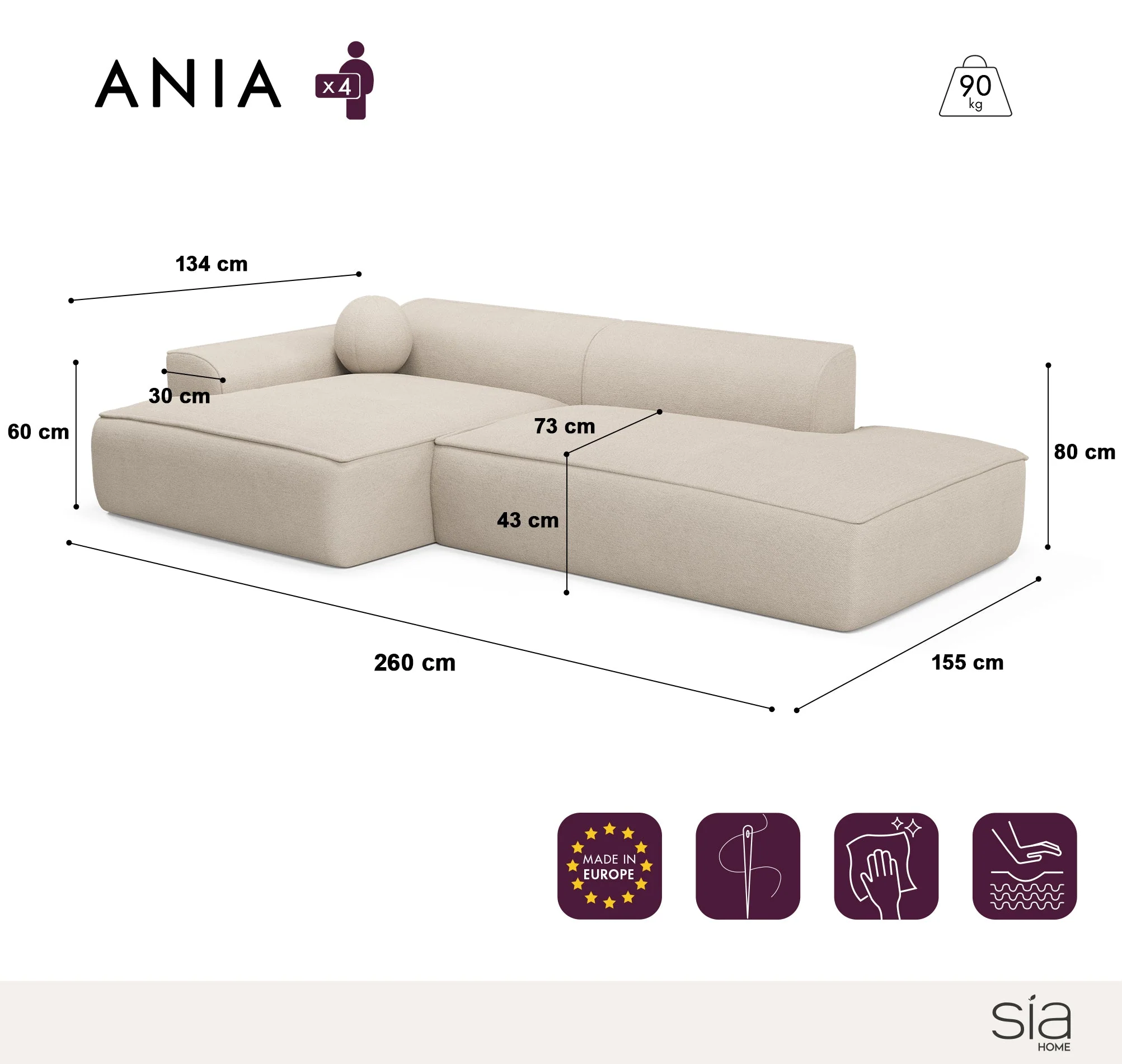 Canapé Angle Gauche Ania - Image 6