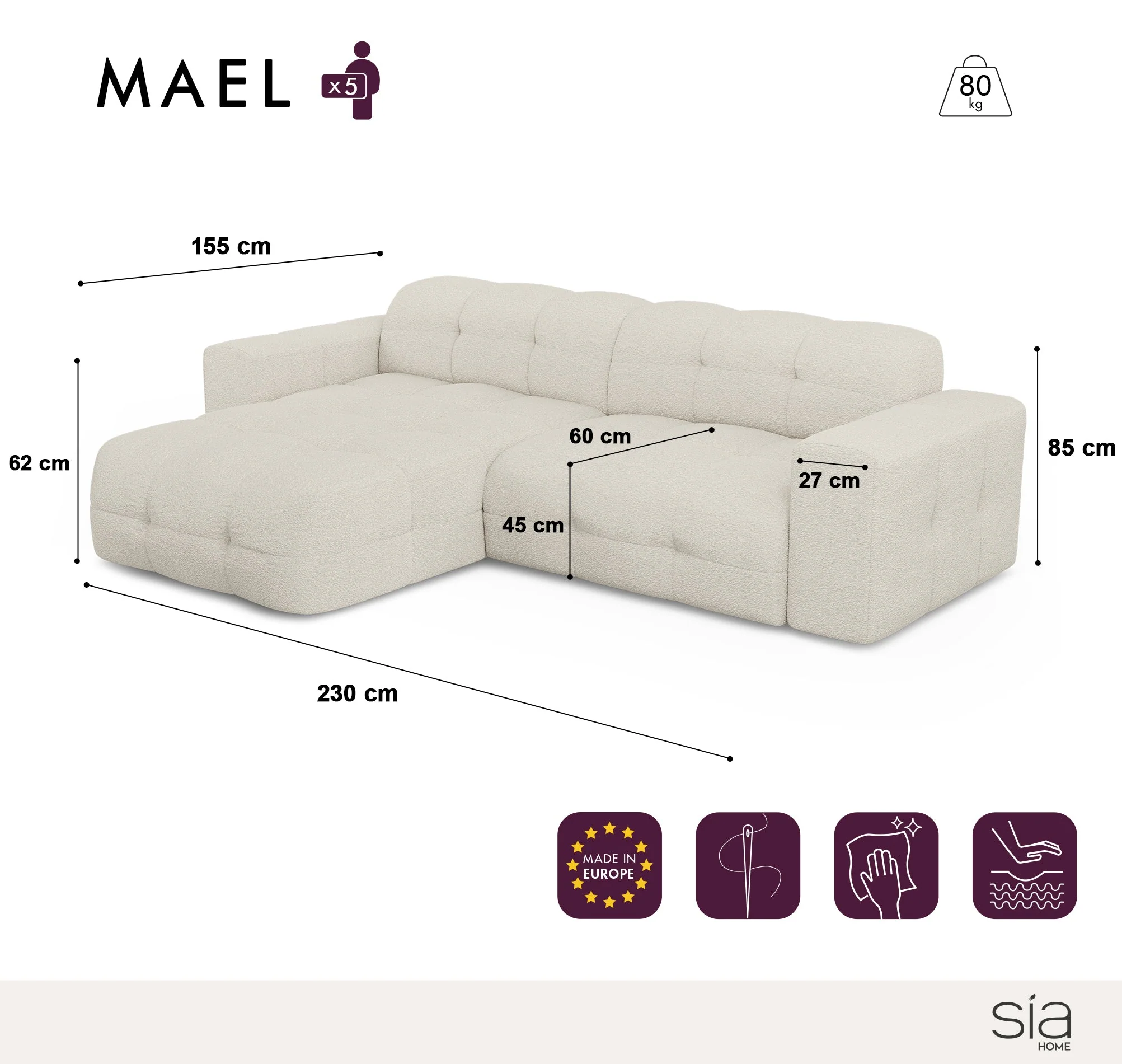 Canapé Angle Gauche Mael - Image 6
