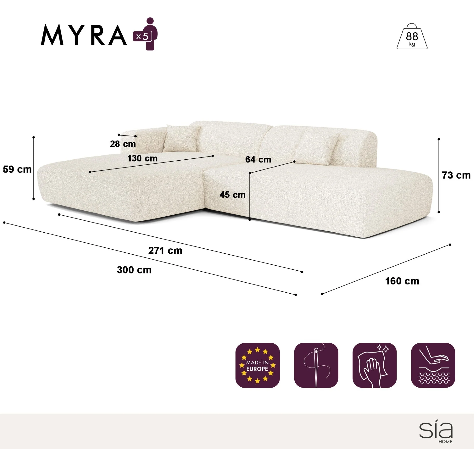 Canapé Angle Gauche Myra - Image 5