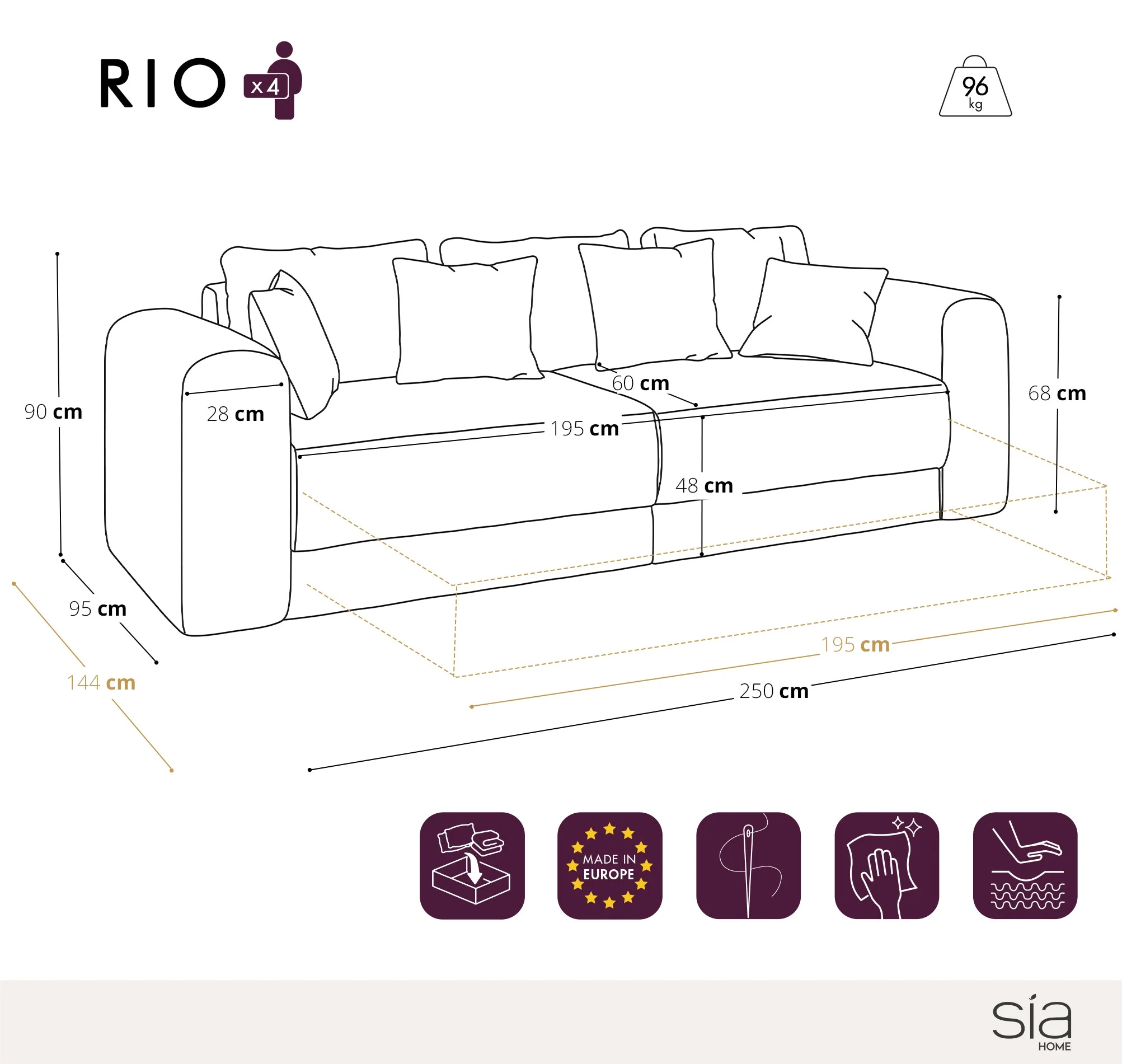 Canapé convertible avec coffre RIO - Image 5