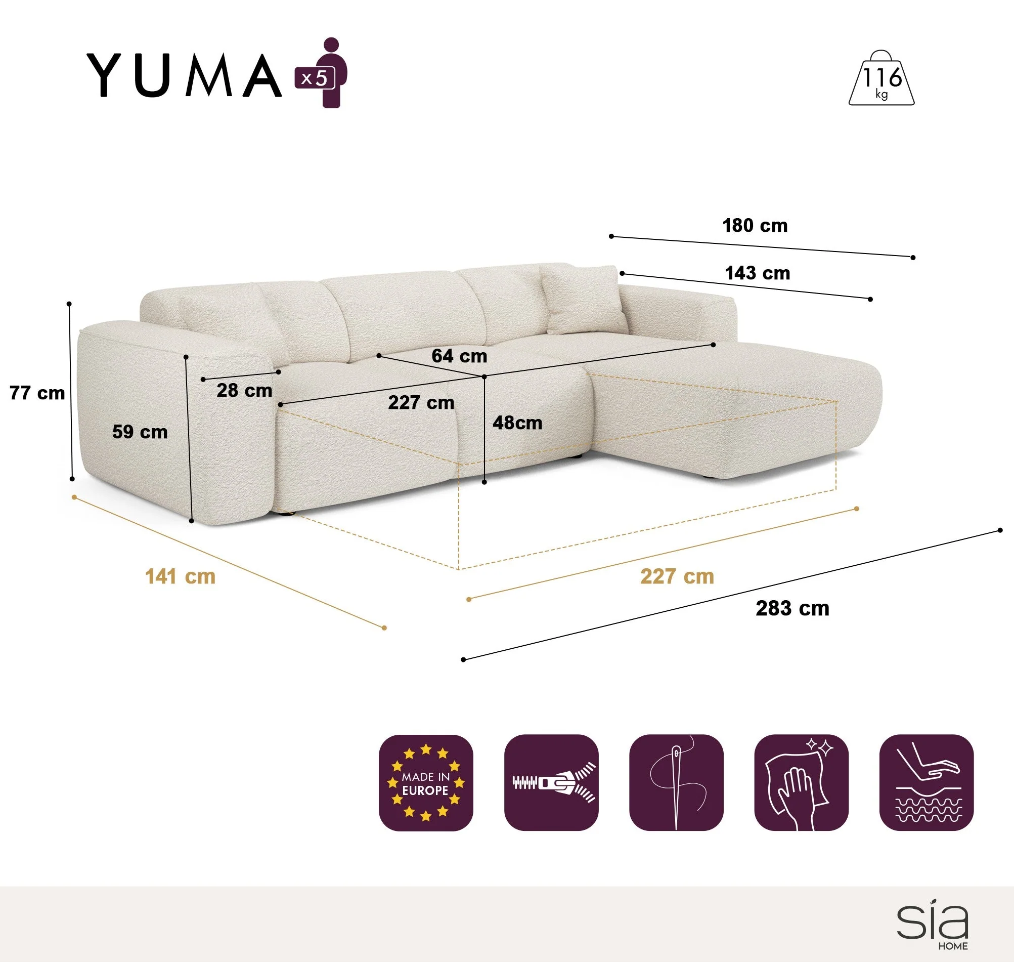 Canapé Convertible Angle Droit Yuma - Image 7