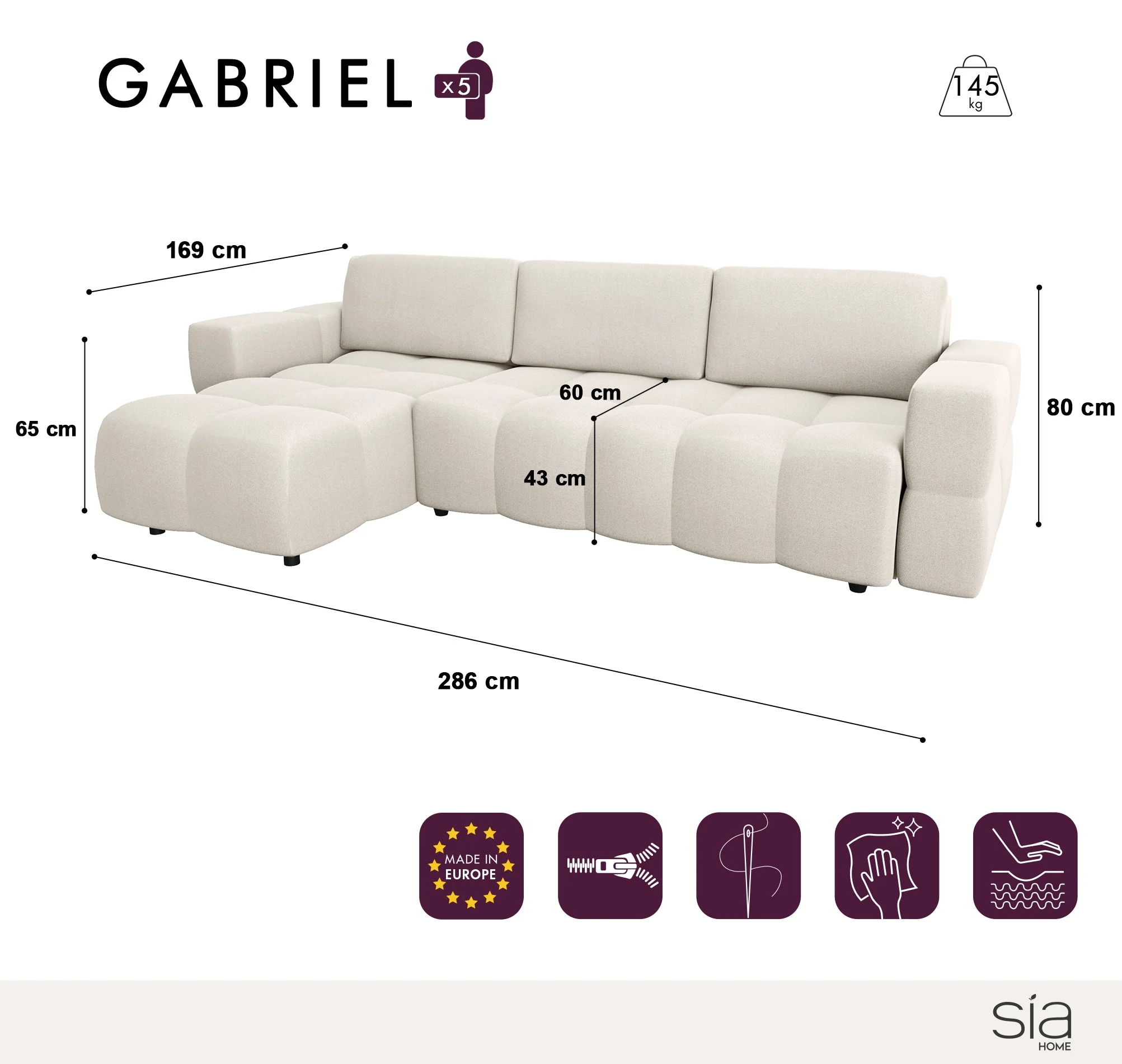 Canapé Convertible Angle Droit Gabriel - Image 7