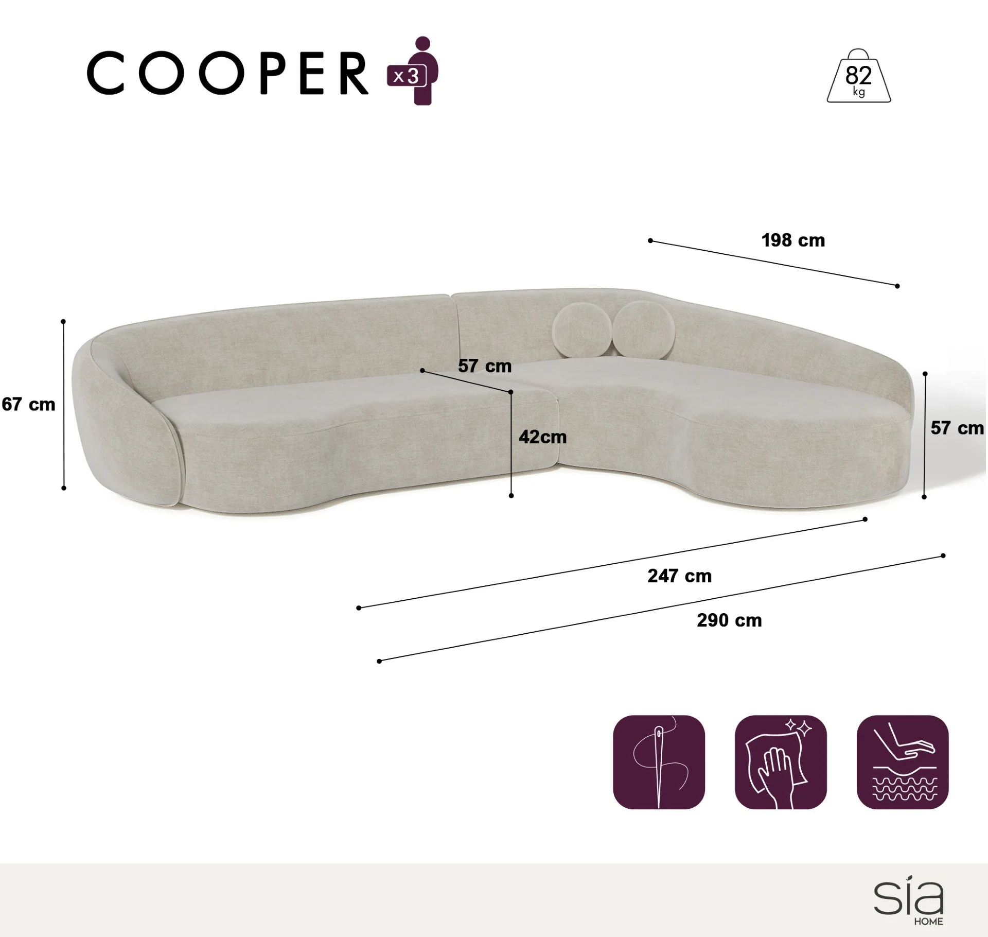 Canapé d'Angle Droit Cooper - Image 4