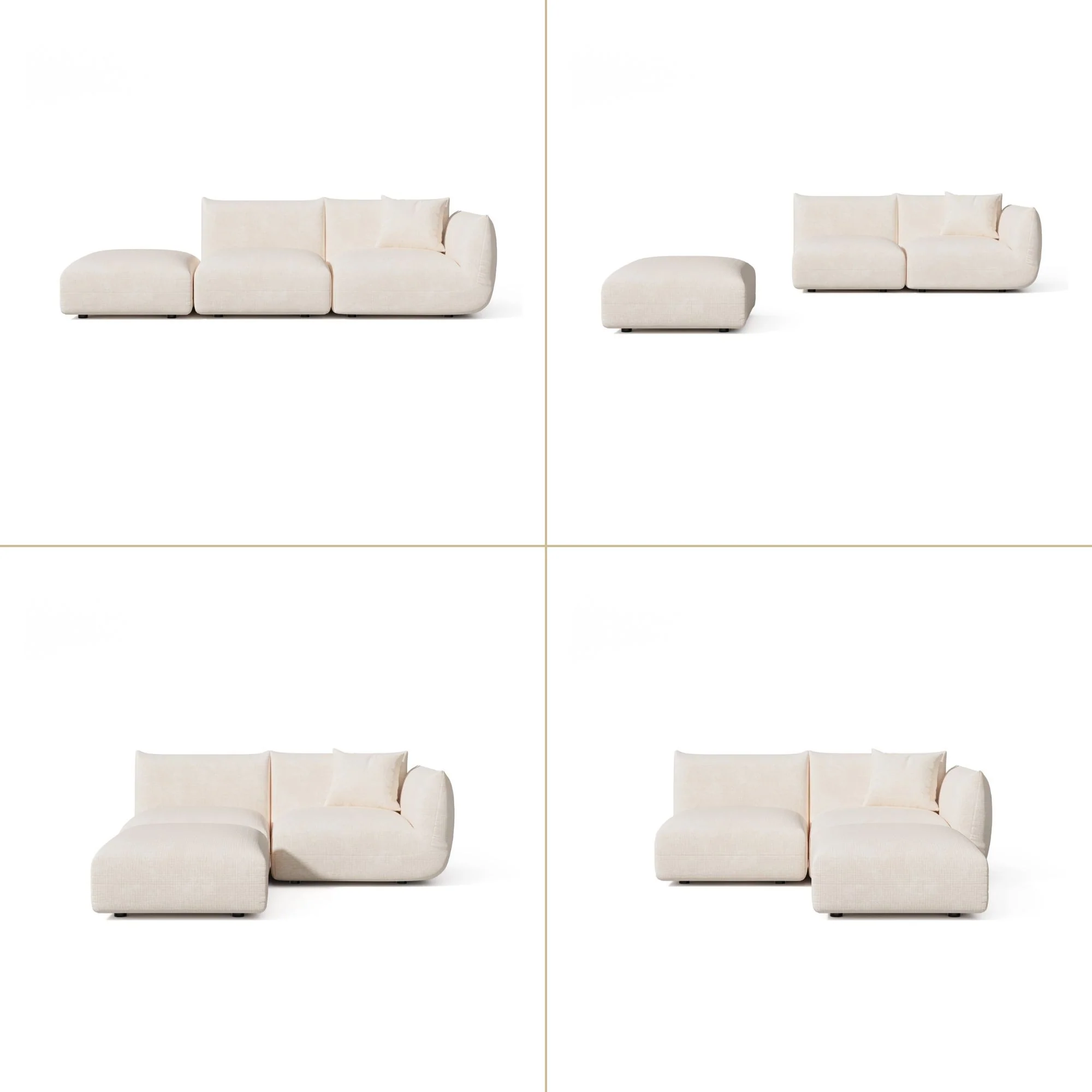Canapé d'angle droit modulable 4-5 places Nooma - Image 4
