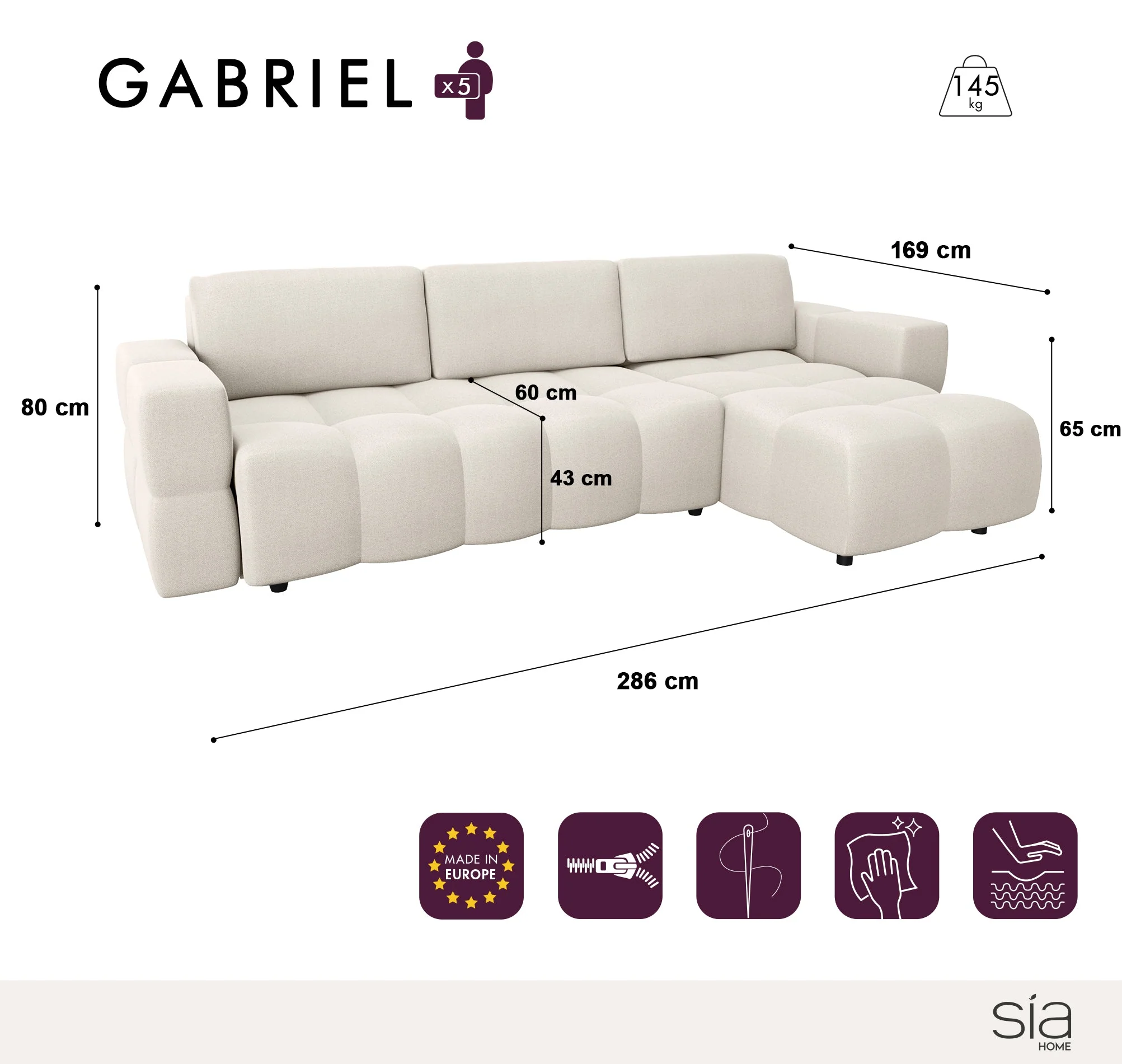 Canapé Convertible Angle Gauche Gabriel - Image 7