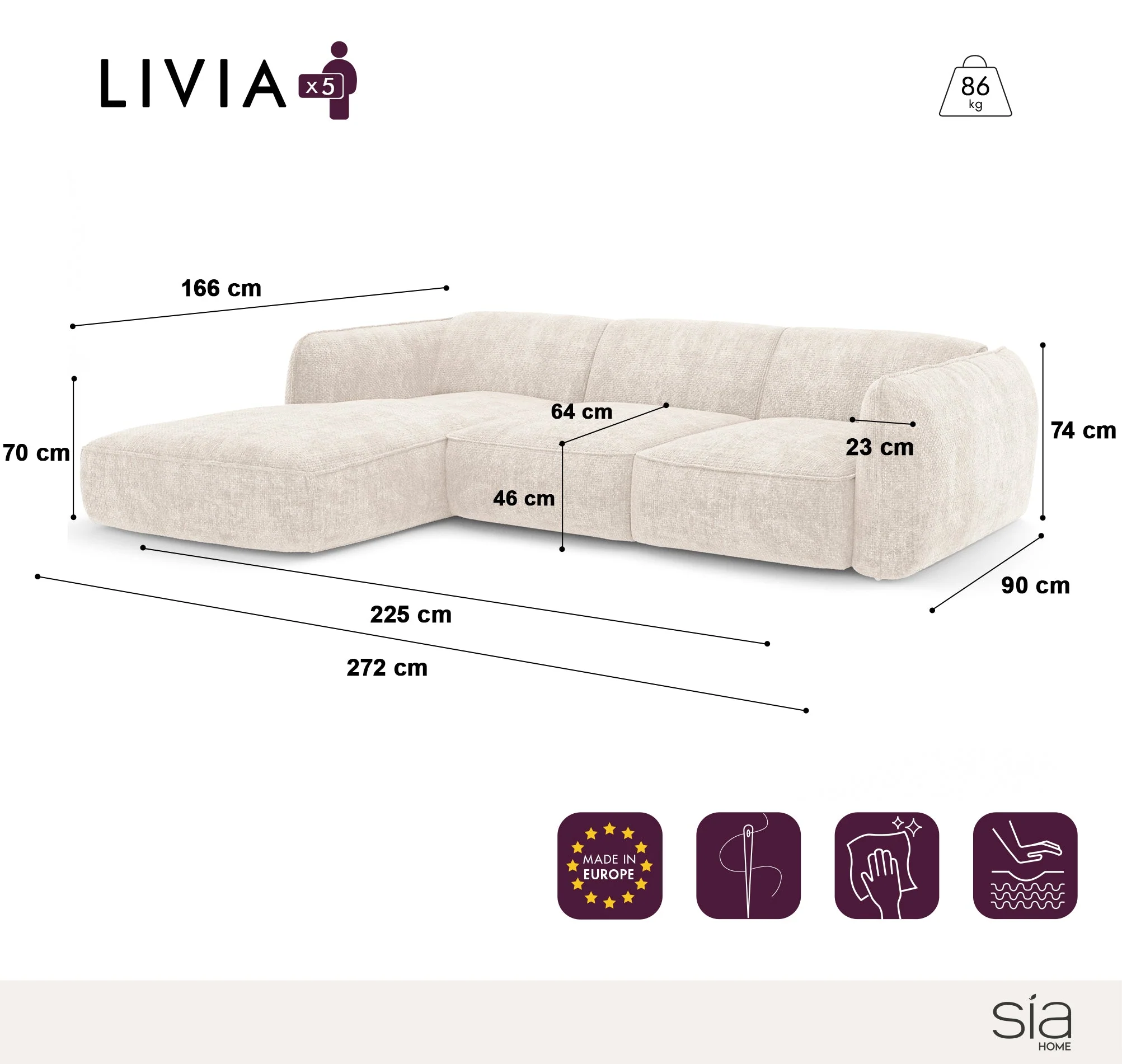Canapé D'Angle Gauche Livia - Image 7