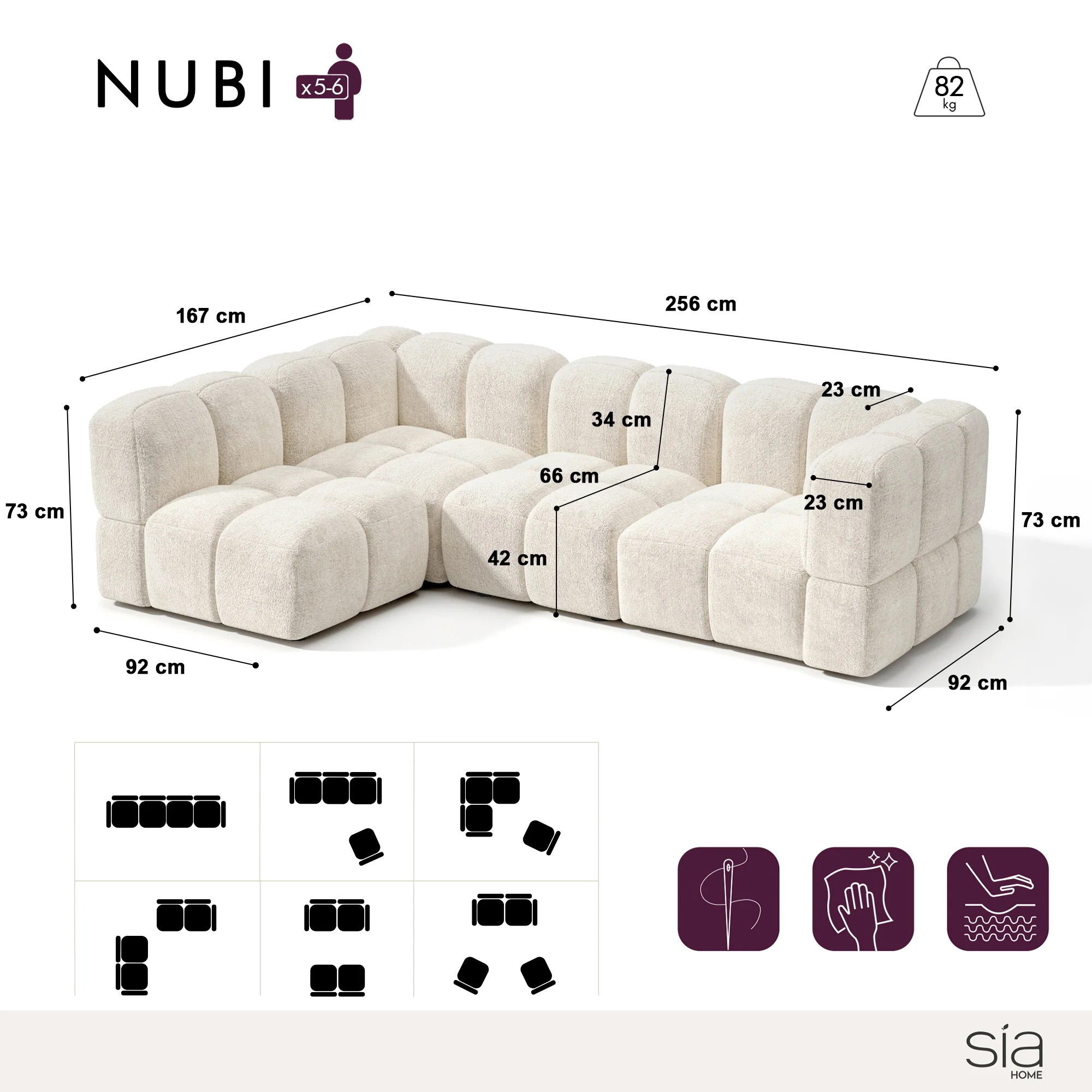 Canapé d'angle gauche modulable NUBI - Image 3