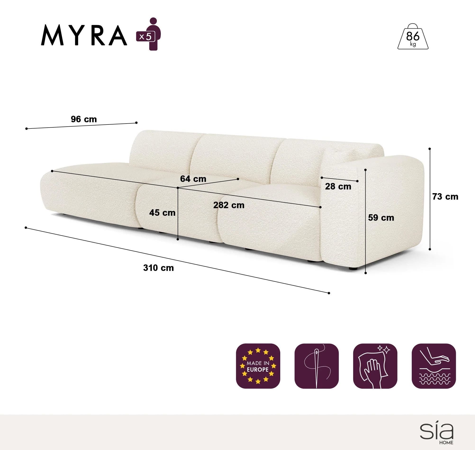 Canapé Droit Myra - Image 5