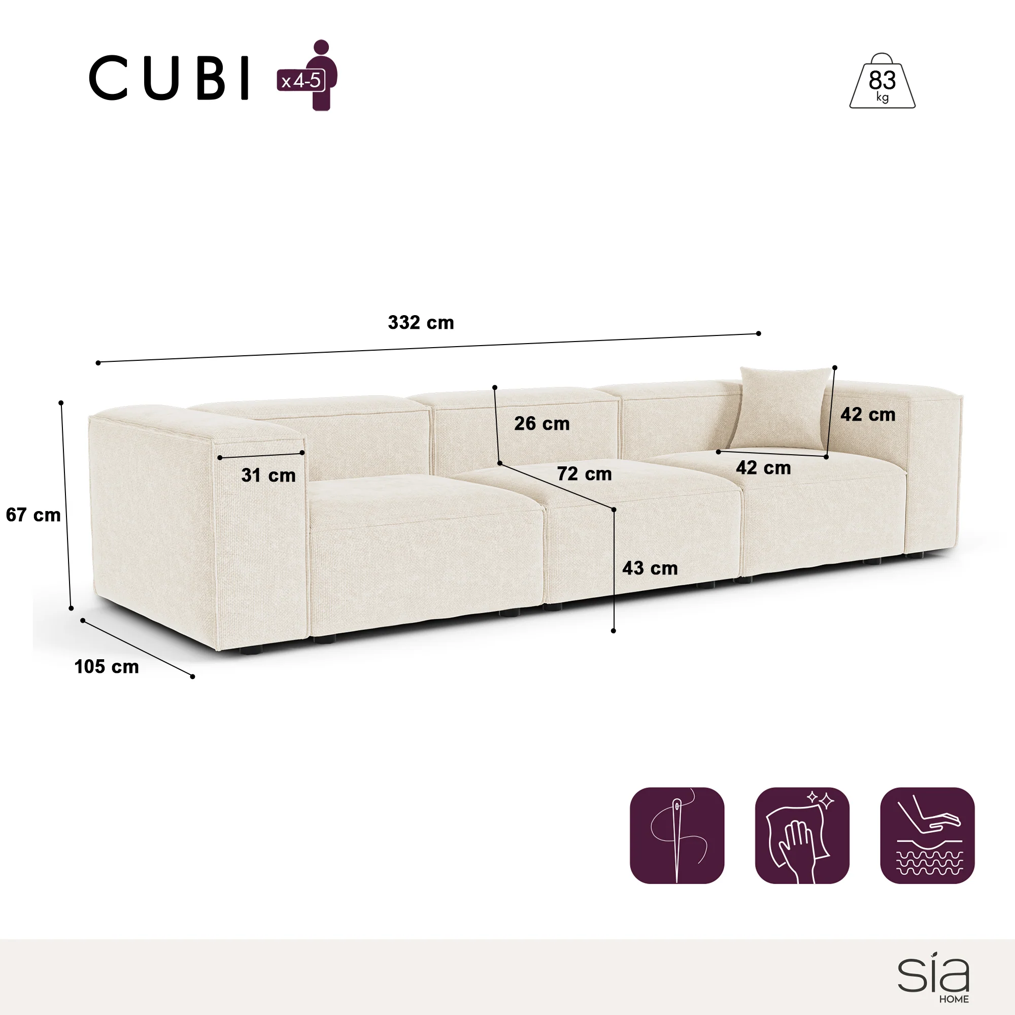 Canapé modulable CUBI - Image 3