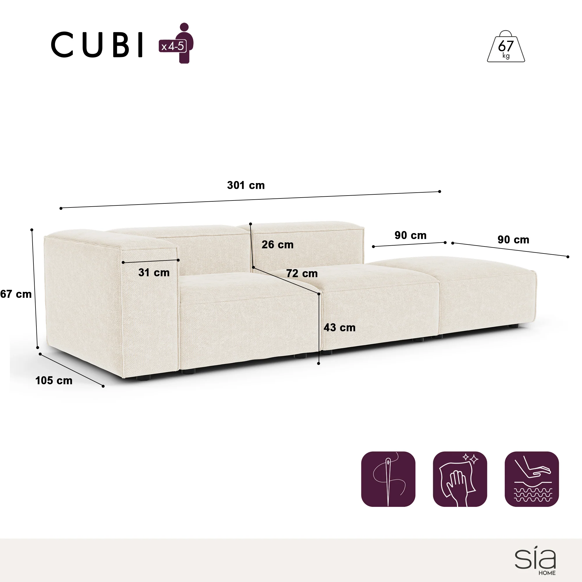 Canapé modulable CUBI - Image 3