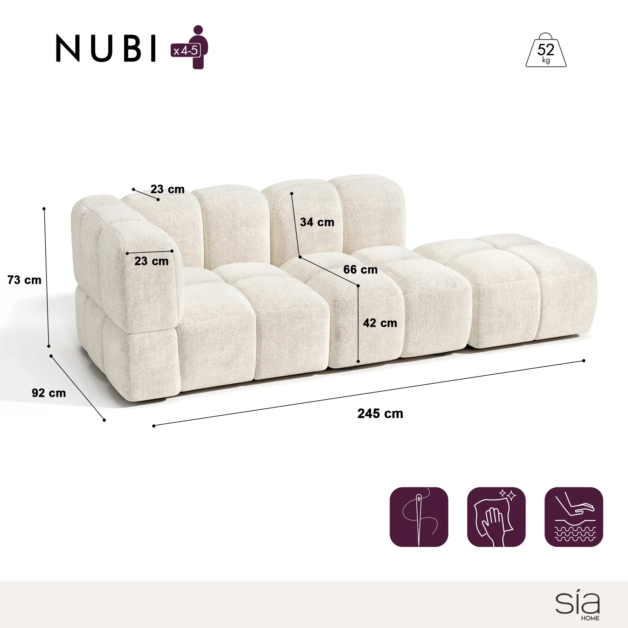 Canapé modulable gauche NUBI - Image 3