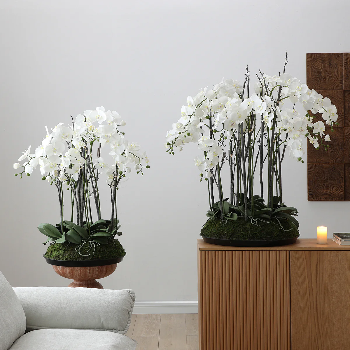 Composition d'Orchidée Artificielle avec mousse 90cm - Image 6