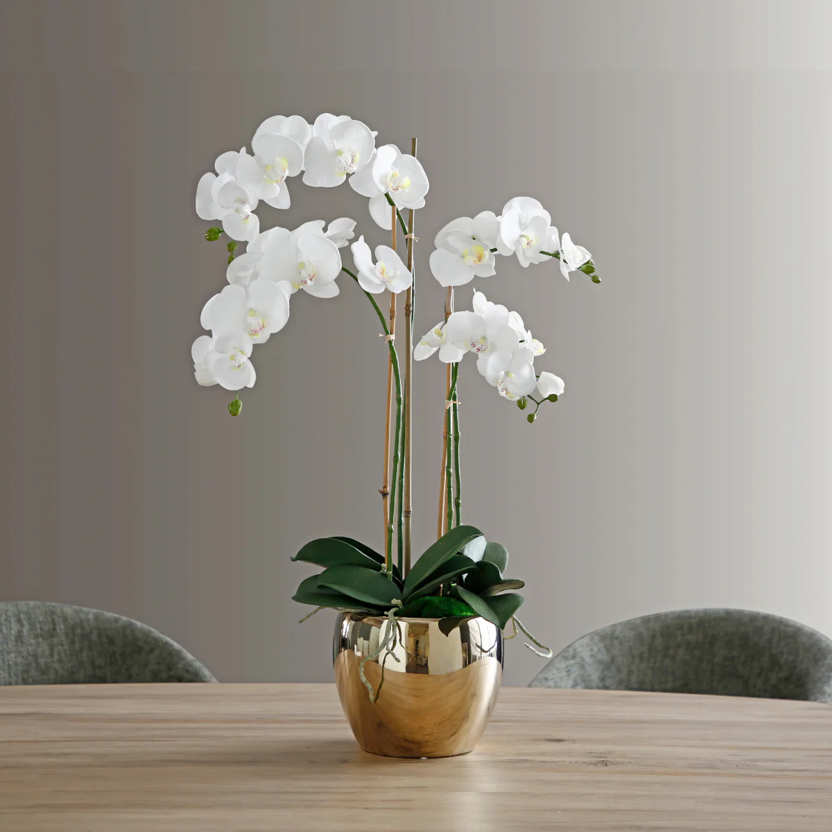 Composition d'Orchidée Vase Doré 79cm - Image 3