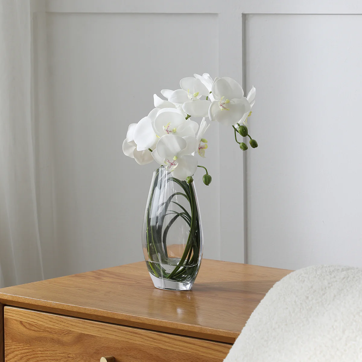 Composition d'Orchidée Artificielle avec vase et herbe d'ours 29cm - Image 5