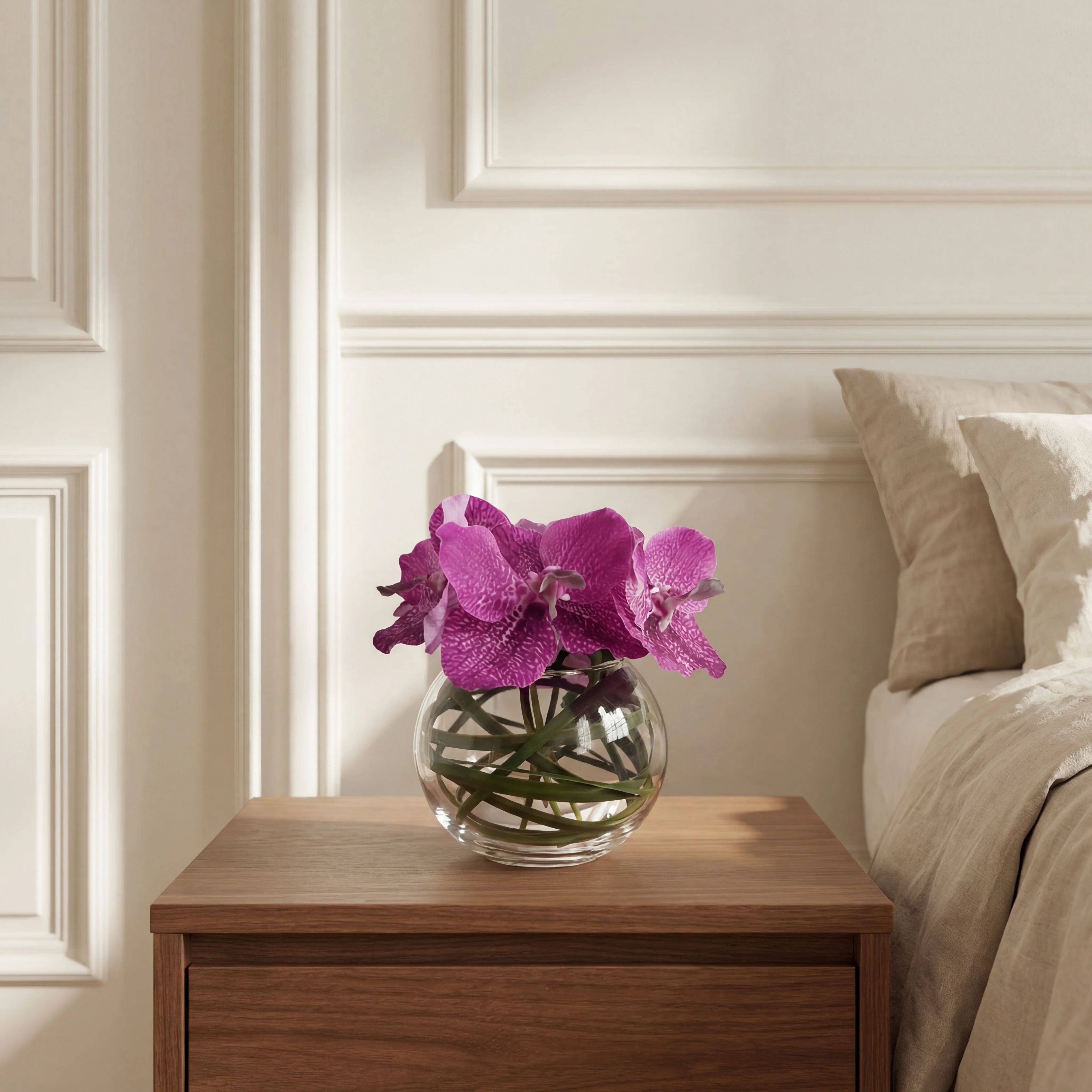 Composition d'Orchidée en vase rond Chloé - Image 2