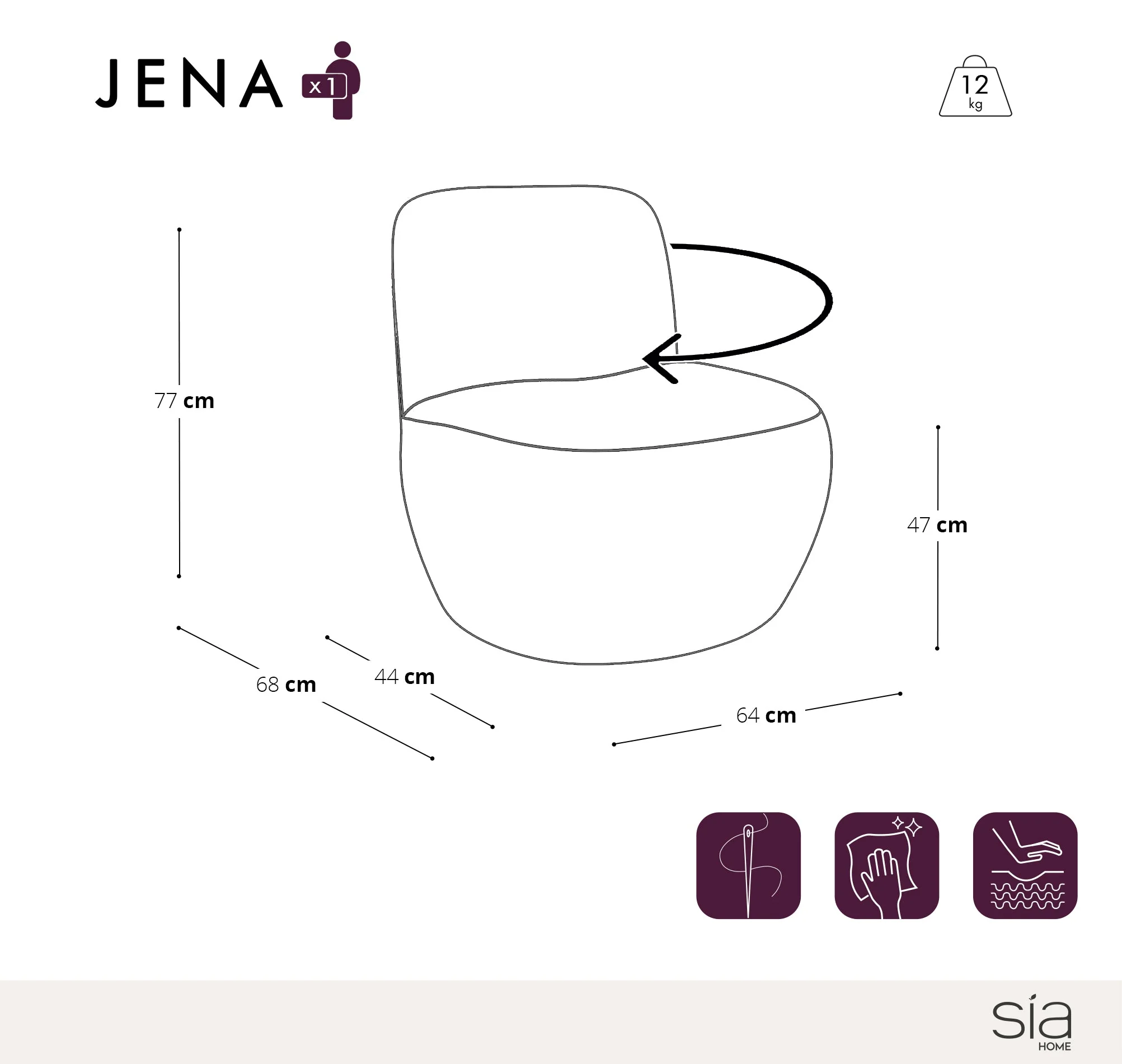 Fauteuil pivotant Jena - Image 7