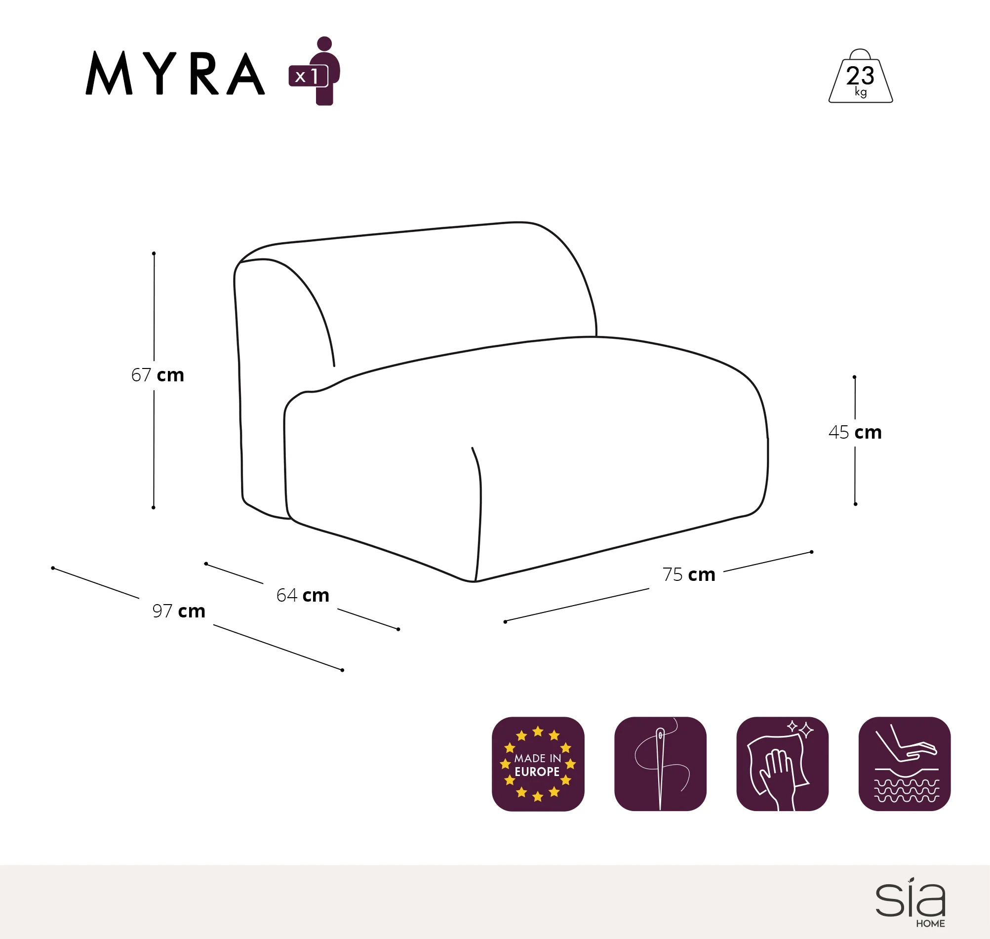 Fauteuil Myra Sans Accoudoirs - Image 5