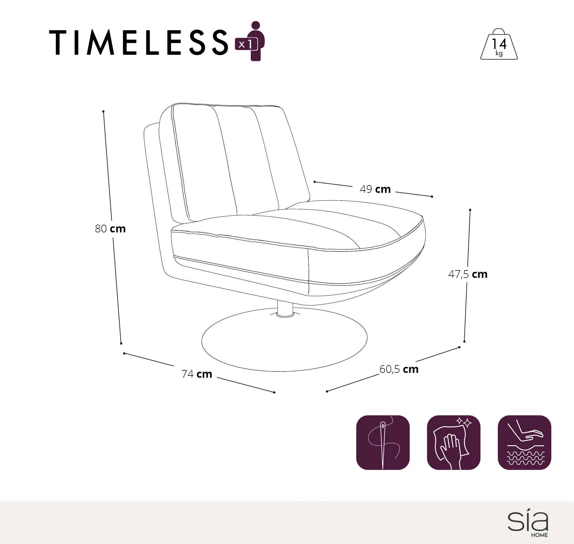 Fauteuil Pivotant Timeless - Image 12