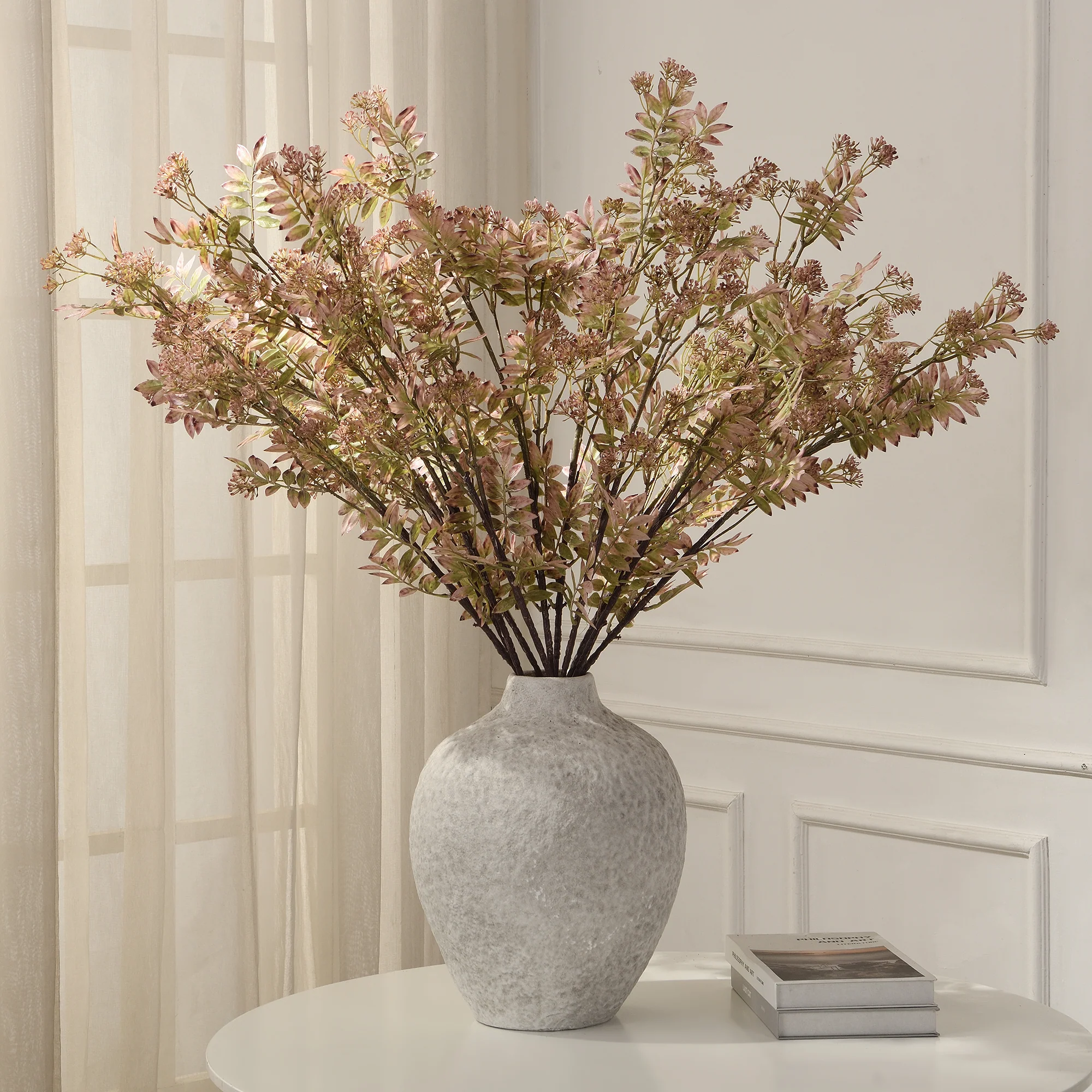 Feuillage pointu avec fleurs 110 cm - Image 5