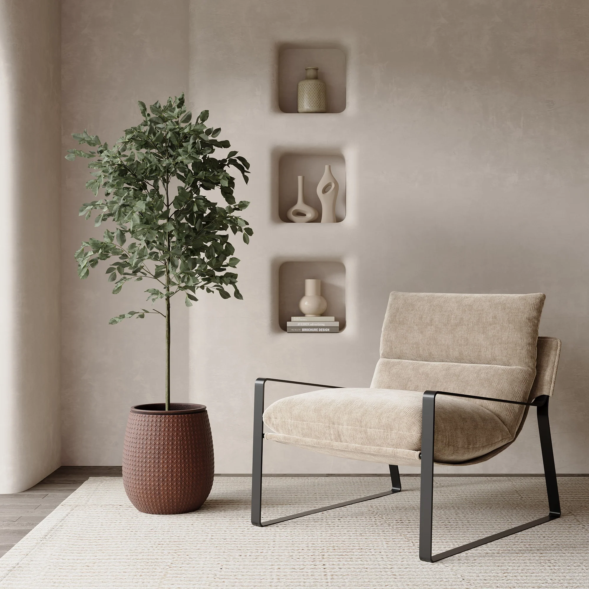 Cache-Pot Zen motif losanges 38 cm - Image 3