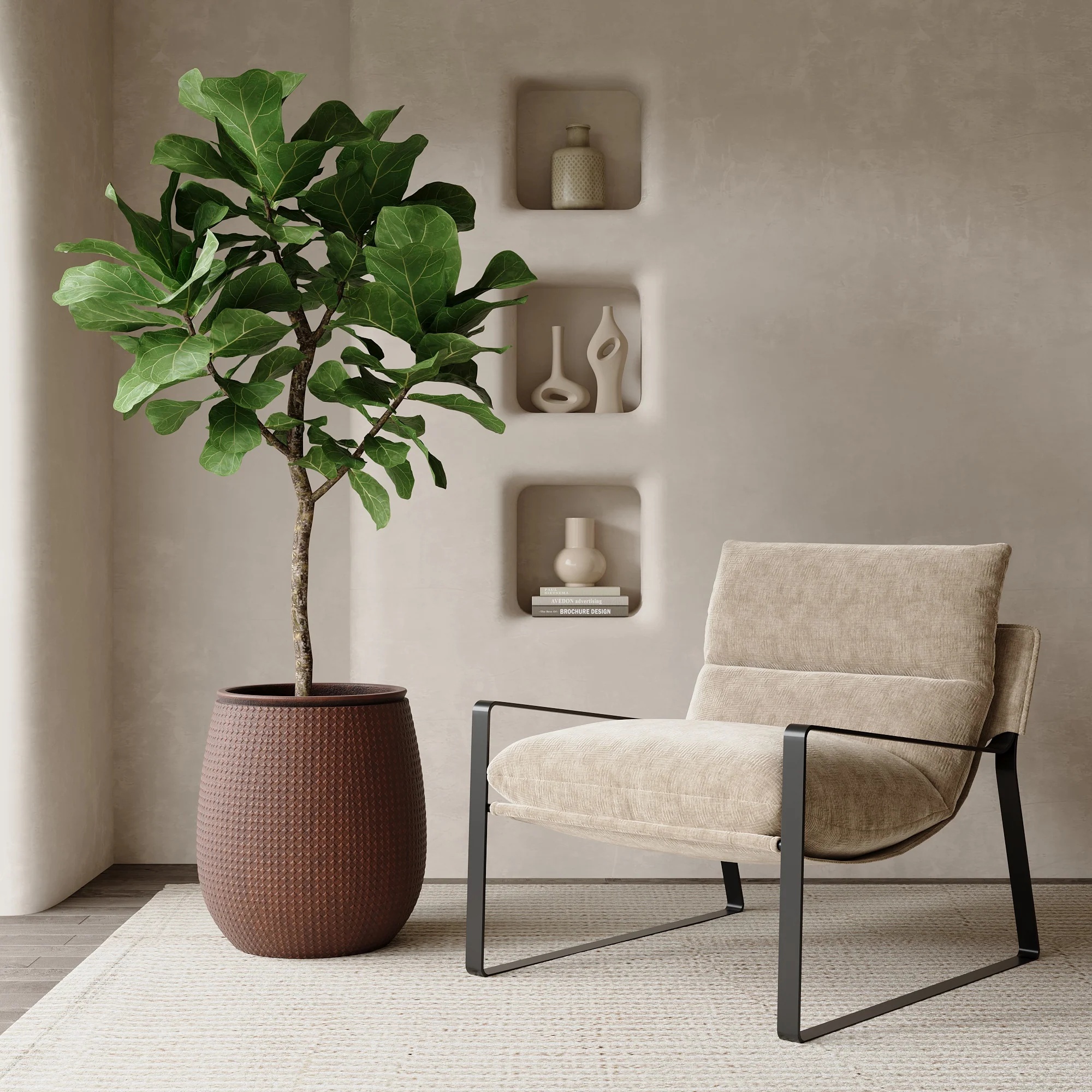 Cache-Pot Zen motif losanges 50 cm - Image 3