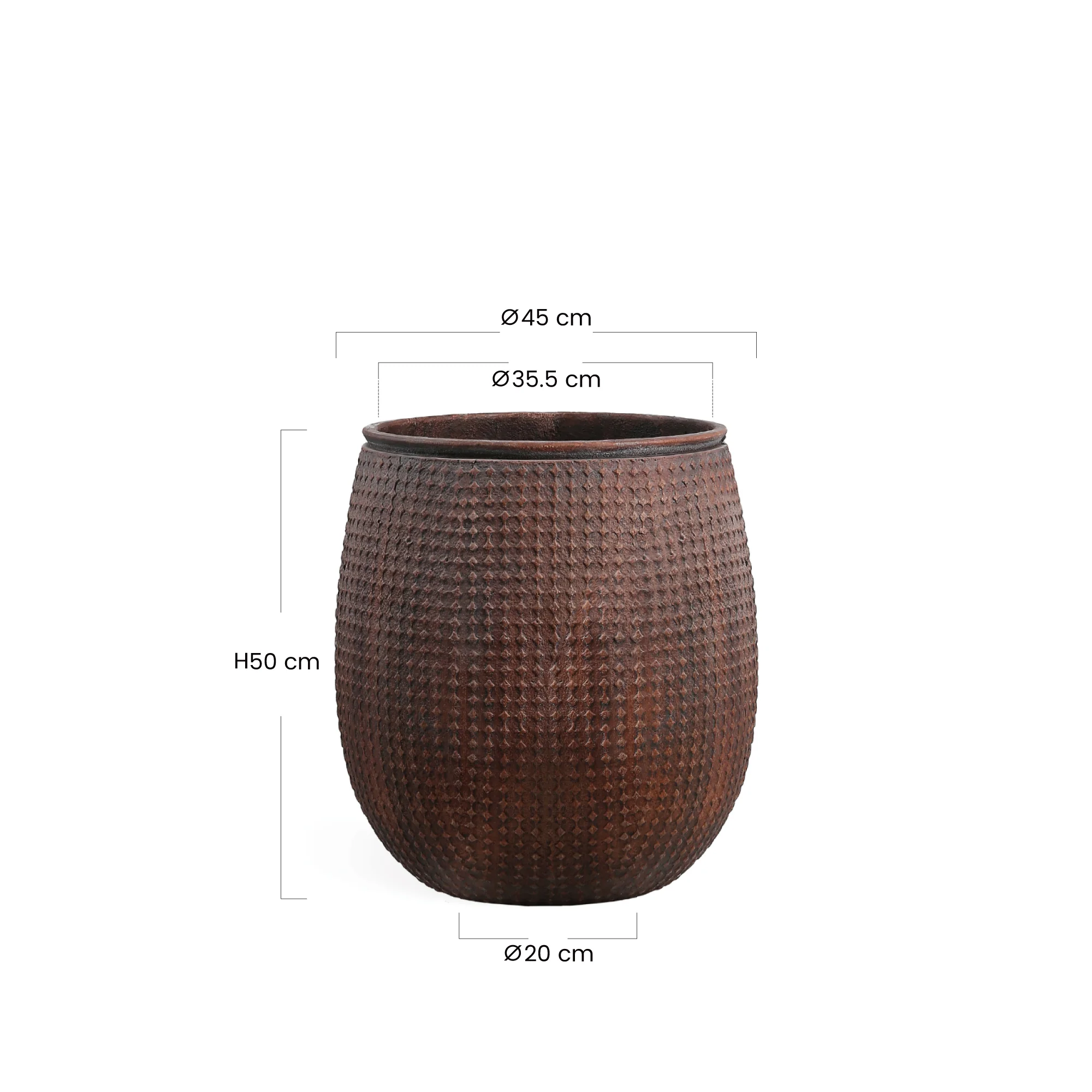 Cache-Pot Zen motif losanges 50 cm - Image 5