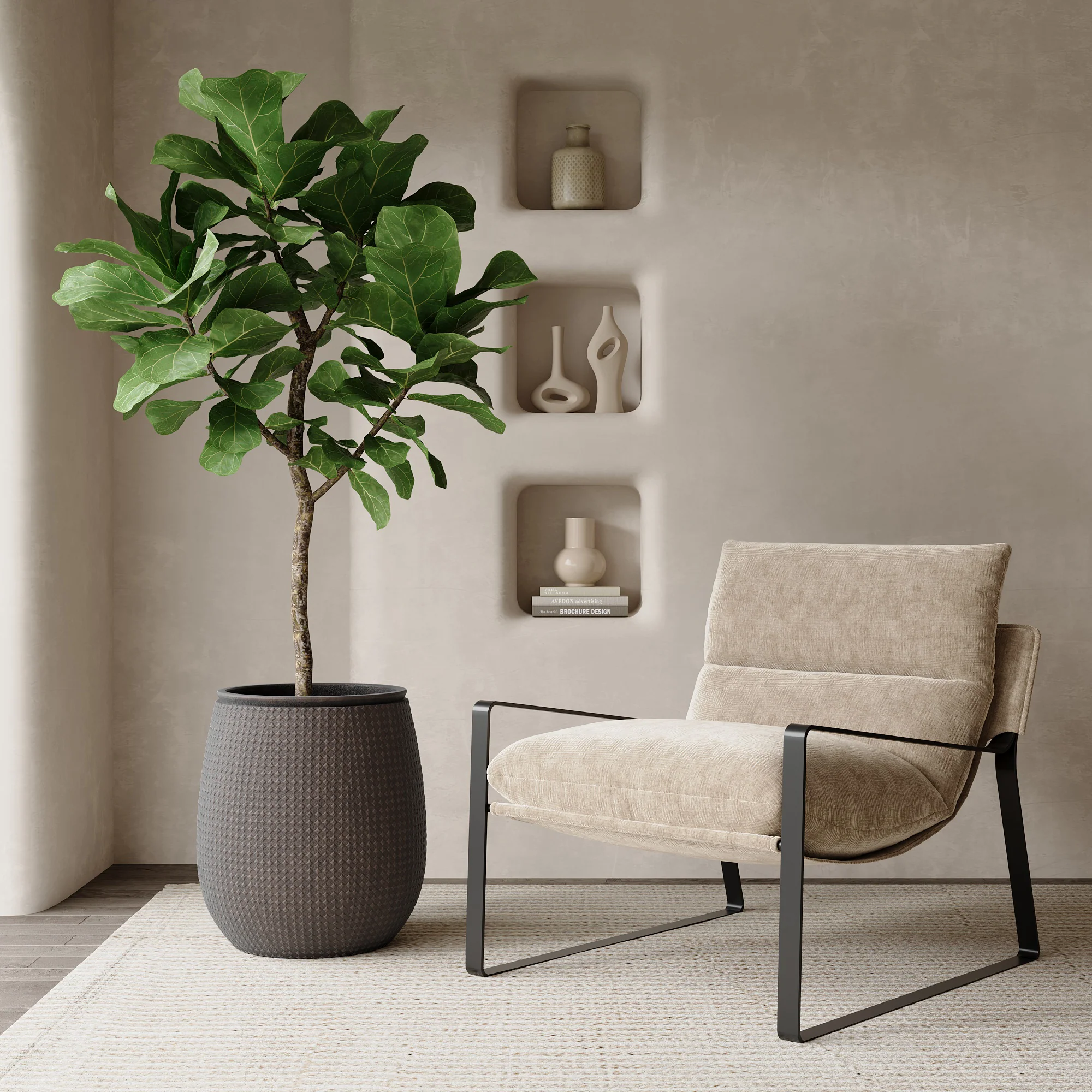 Cache-Pot Zen motif losanges 50 cm - Image 8
