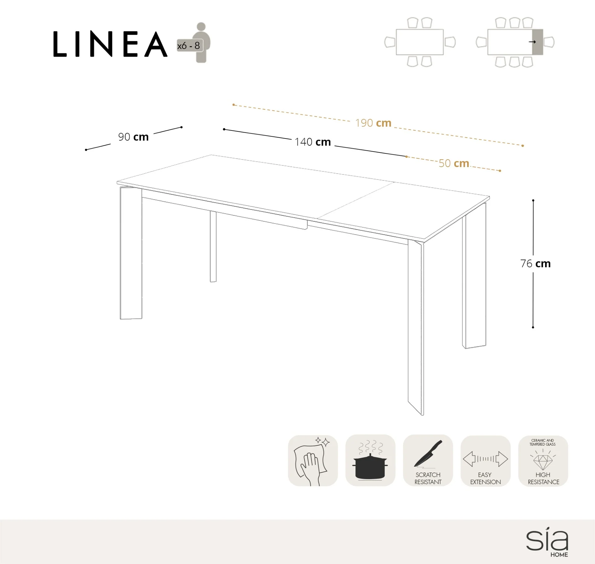 Table à manger extensible Linea - Image 7