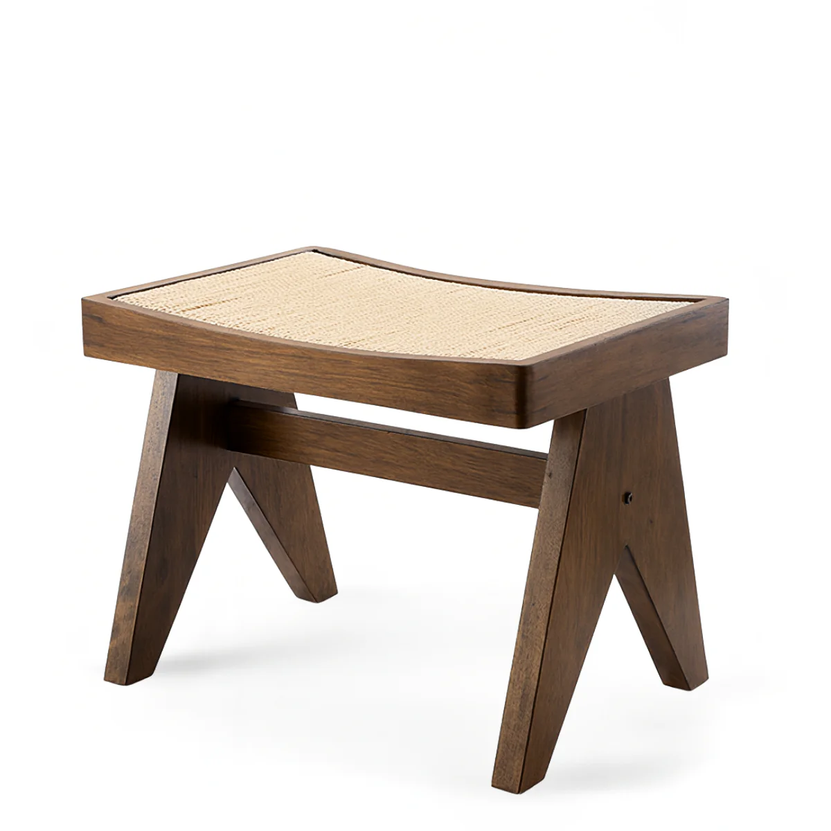 Tabouret en chêne et rotin Tao - Image 3